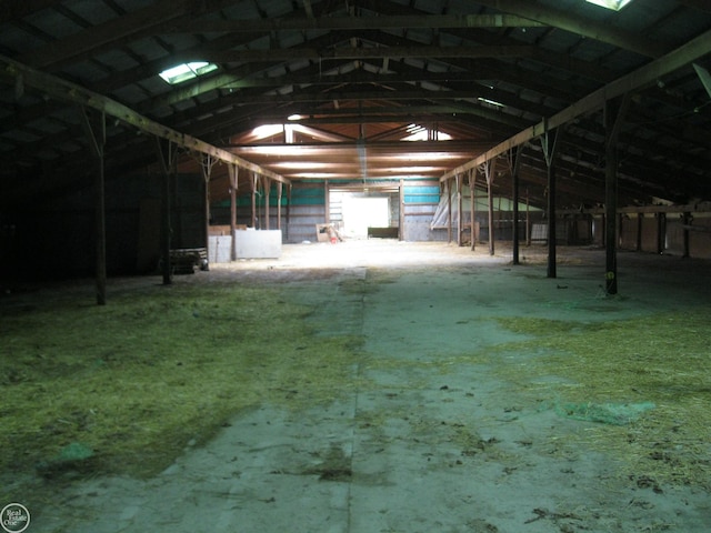 misc room with vaulted ceiling