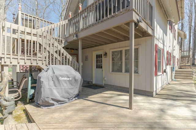 112 Little Deer Rd, Iron River, MI 49935 - doorway to property with a wooden deck
