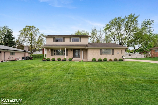 traditional-style home with brick siding