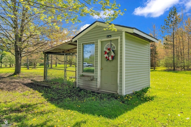 view of shed