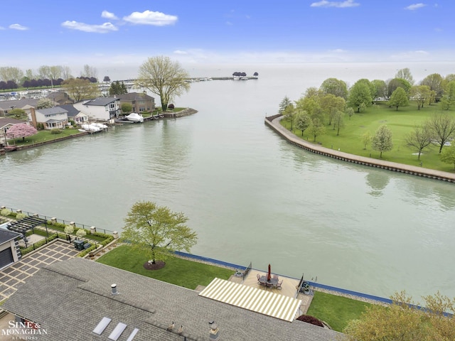 aerial view of a large body of water