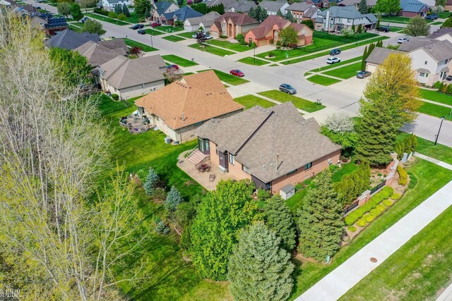 aerial view of residential area