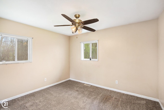 6424 Hunters Creek Rd, Imlay City, MI 48444 - unfurnished room with a ceiling fan, carpet floors, and baseboards