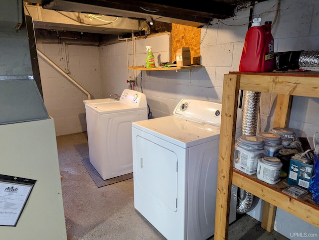 laundry area with washer and dryer
