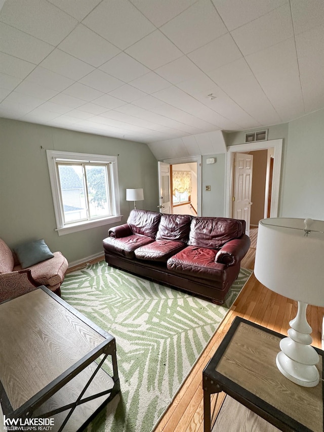 living area featuring wood finished floors