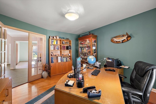 53633 Cherrywood Dr, Shelby Twp, MI 48315 - office area with french doors and wood finished floors