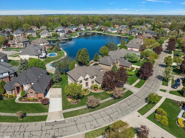 53633 Cherrywood Dr, Shelby Twp, MI 48315 - aerial view of property and surrounding area featuring nearby suburban area and a large body of water