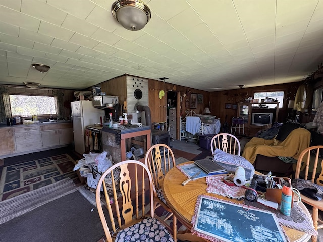 5278 27.5 Rd, Gladstone, MI 49837 - dining room featuring wooden walls