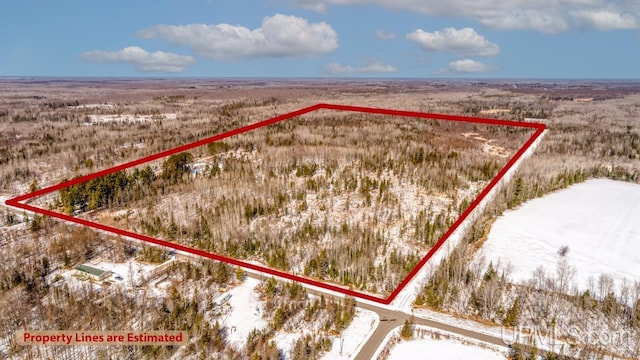 5278 27.5 Rd, Gladstone, MI 49837 - overview of rural landscape with property parcel outlined