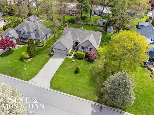 aerial perspective of suburban area