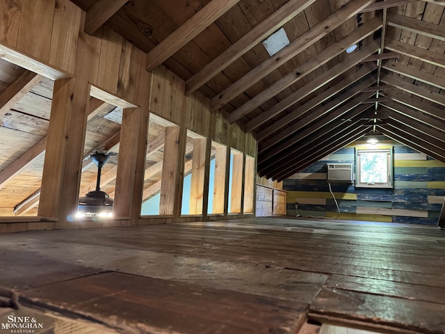 view of unfinished attic