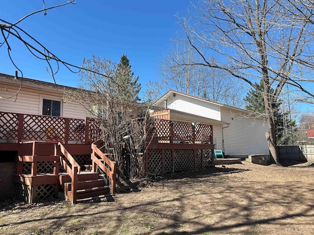 2246 Allen St, Marquette, MI 49855 - rear view of house with a deck and stairs