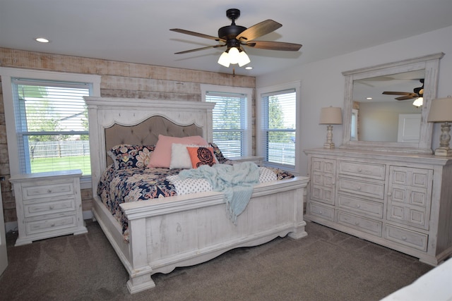 7272 S 7 Mile Rd, Freeland, MI 48623 - carpeted bedroom with ceiling fan and recessed lighting