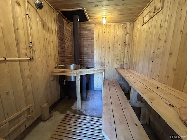 3260 Herron Dr, Gwinn, MI 49841 - sauna / steam room featuring wood walls and wood ceiling
