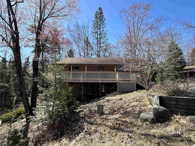 3260 Herron Dr, Gwinn, MI 49841 - back of house featuring a wooden deck