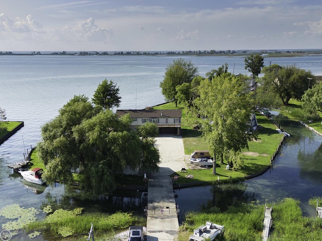aerial view of a large body of water