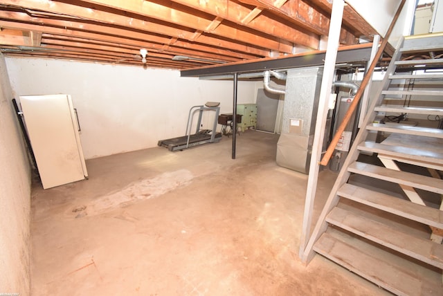 unfinished below grade area with stairs