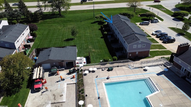 bird's eye view of a pool