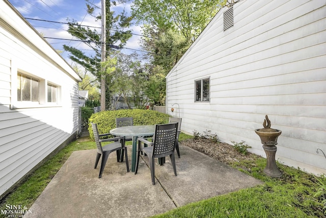 view of patio / terrace featuring outdoor dining area