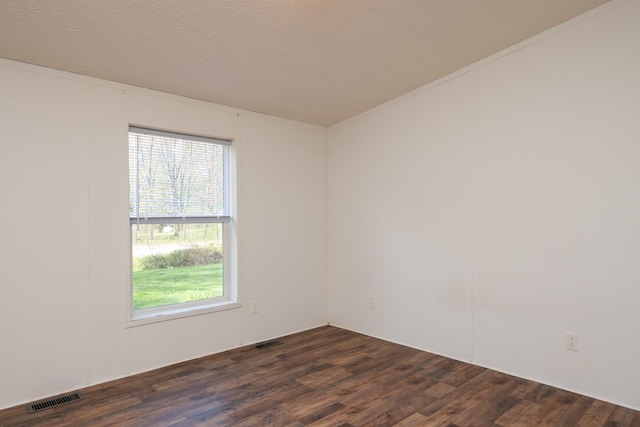 1448 W Sian Dr, Sanford, MI 48657 - unfurnished room featuring dark wood-style floors and a textured ceiling