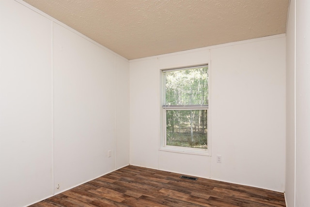 1448 W Sian Dr, Sanford, MI 48657 - spare room featuring a textured ceiling and dark wood-style floors