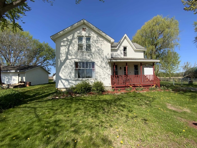 6053 Van Dyke Rd, Brown City, MI 48416 - view of front of property featuring a porch and a front yard