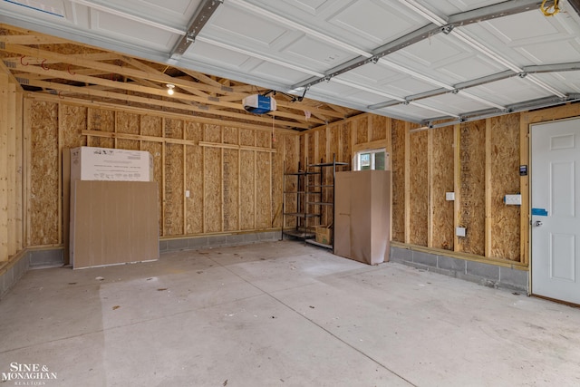 garage featuring a garage door opener