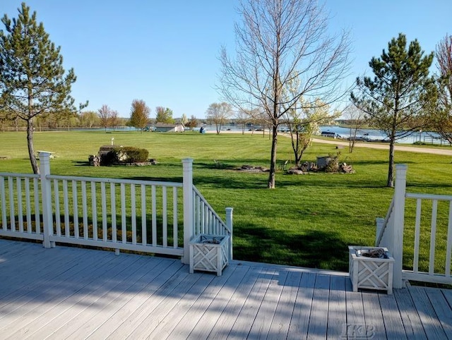 1726 Berkshire Dr, Gladwin, MI 48624 - wooden terrace with a yard