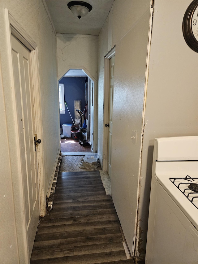 112 Euclid St, Saint Louis, MI 48880 - hallway featuring wood finished floors and washer / clothes dryer