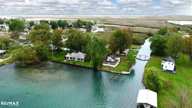 bird's eye view of a nearby body of water