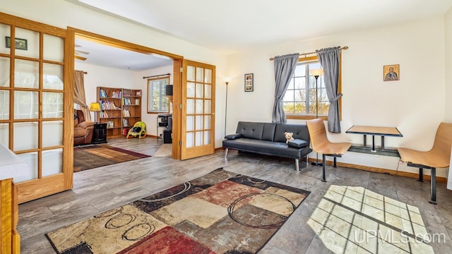 1000 N Evergreen Dr, Iron Mountain, MI 49801 - sitting room with french doors