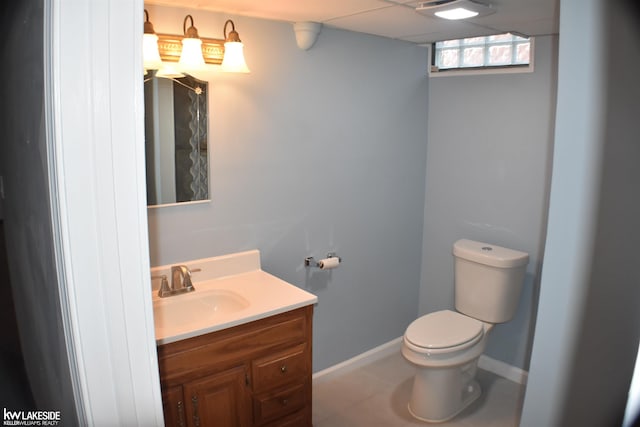 19508 Salisbury St, Saint Clair Shores, MI 48080 - full bathroom with toilet, vanity, baseboards, and tile patterned floors