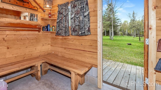 9190 Blue Jay Ln, Florence T-Wi, WI 54121 - sauna / steam room featuring wooden walls