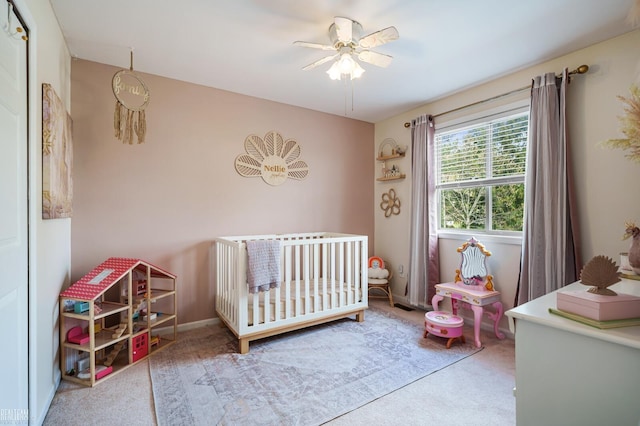 35657 Pierce St, Richmond, MI 48062 - carpeted bedroom with a crib and a ceiling fan