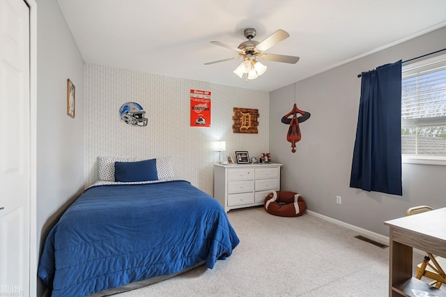 35657 Pierce St, Richmond, MI 48062 - carpeted bedroom with baseboards and ceiling fan