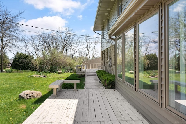 7533 Roberta Ln, Washington T-Wi, MI 48094 - wooden terrace with a yard