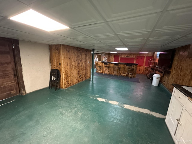 258 W Jasper St, Gwinn, MI 49841 - finished below grade area with wood walls and bar area