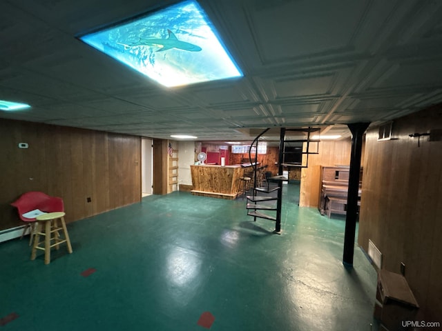 258 W Jasper St, Gwinn, MI 49841 - finished basement with bar area and wood walls