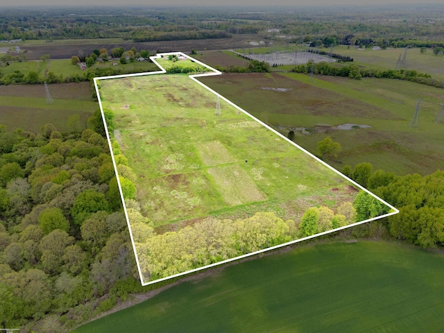 overview of rural landscape featuring property boundaries highlighted