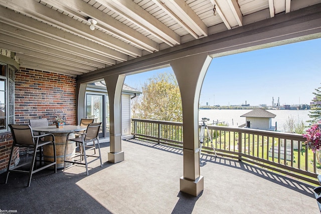 2758 Military St, Port Huron, MI 48060 - view of patio / terrace with a water view and outdoor dining area