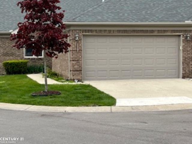 35301 White Birch Unit 1Bldg 1, Clinton Township, MI 48035 - view of front of house featuring driveway, brick siding, a garage, and roof with shingles