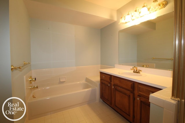 16876 Pebble Ct, Macomb, MI 48042 - full bath with a garden tub, tile patterned flooring, and vanity