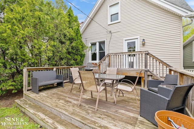 1117 Lakepointe St, Grosse Pointe Park, MI 48230 - wooden deck featuring outdoor dining space