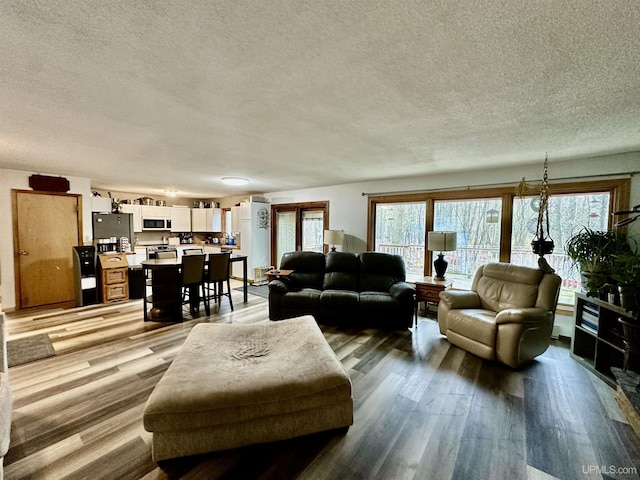 39 Stonegate Hts, Marquette, MI 49855 - living area featuring a textured ceiling, plenty of natural light, and light wood-style floors