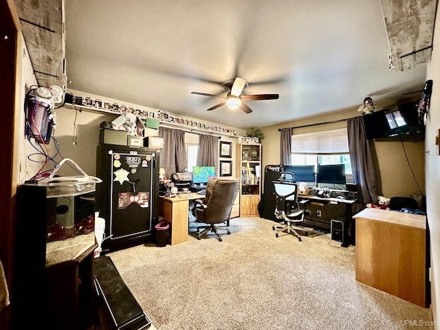 39 Stonegate Hts, Marquette, MI 49855 - carpeted home office with a ceiling fan