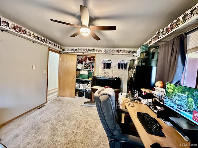 39 Stonegate Hts, Marquette, MI 49855 - carpeted office space featuring a ceiling fan