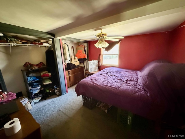 8741 0.8 Ln, Gladstone, MI 49837 - carpeted bedroom with a ceiling fan and a closet