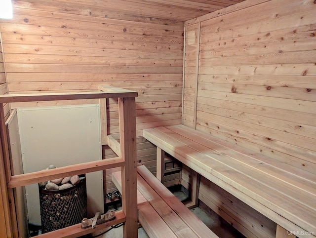 1002 Allouez Rd, Marquette, MI 49855 - sauna featuring wooden walls and wood ceiling
