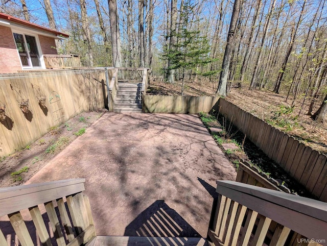 1002 Allouez Rd, Marquette, MI 49855 - view of patio featuring stairs and fence