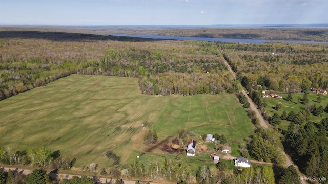 18020 Lake Rd, Pelkie, MI 49958 - aerial overview of property's location with a forest and a large body of water